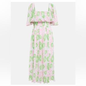 GANNI 2X Floral Smocked Midi Dress – NWT – Romantic Cottagecore Vibes soft girl